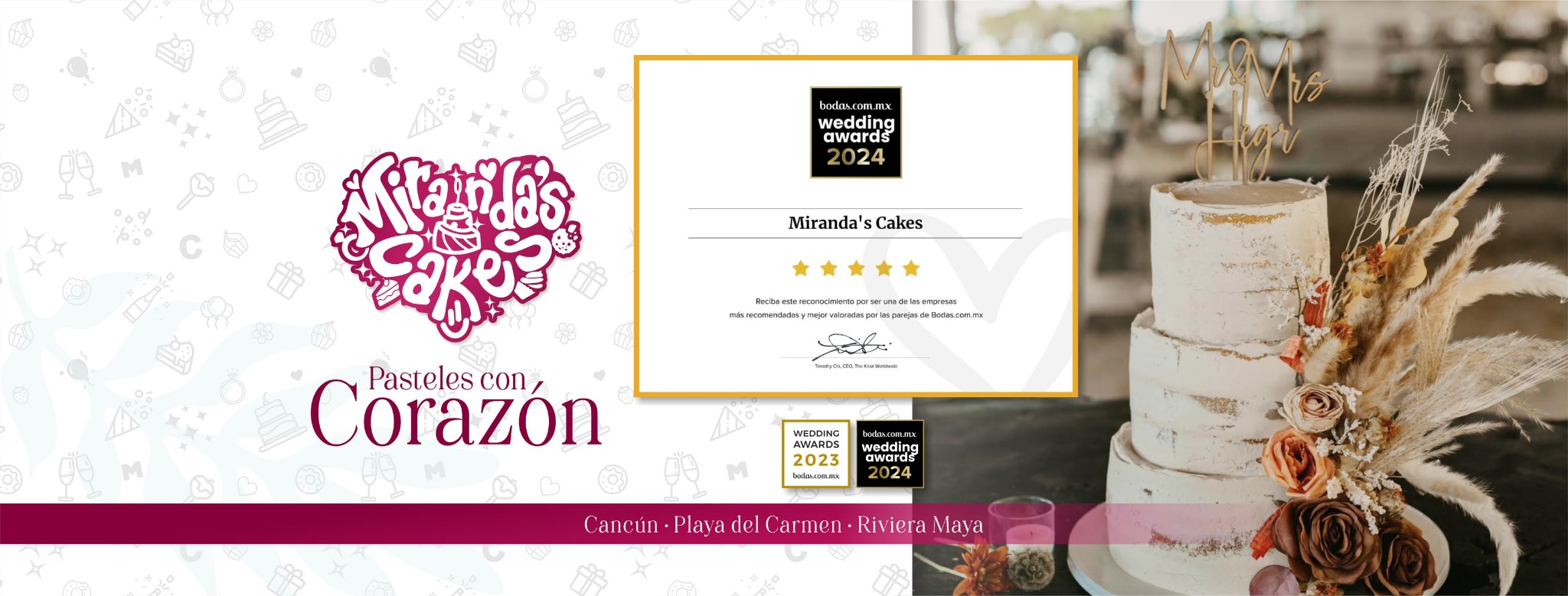 Reconocimientos Wedding Awards de Miranda's Cakes